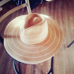 Striped Floppy Straw Hat